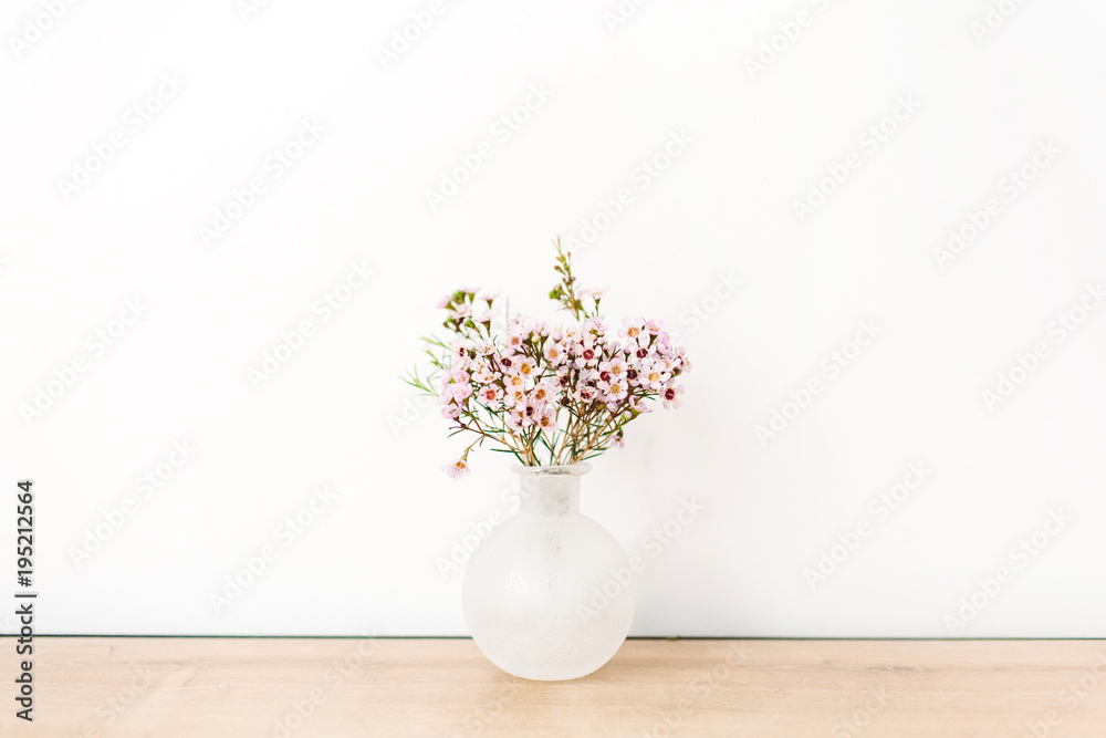 custom made wallpaper toronto digitalWild flowers in vase on white background. Front view minimal composition.