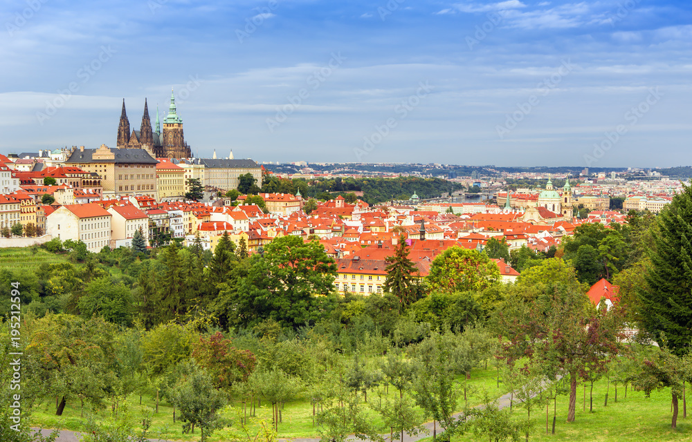 Panorama of Prague historical center Hradcany, Prague, Czech Republic