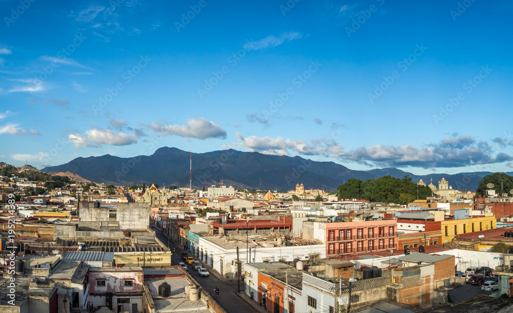 Oaxaca, Mexico, South America: City views from a roof, panorama, landscape, aerial
