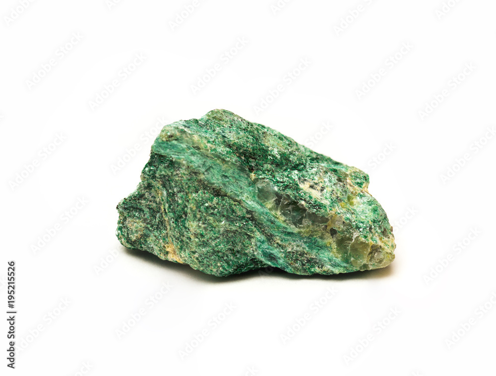 Fuchsite mineral isolated on white background Fuchsite mineral isolated on white background