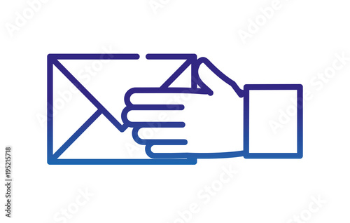 degraded line man hand with letter text message