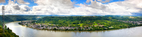 Panorama of the urban landscape on the Rhine river