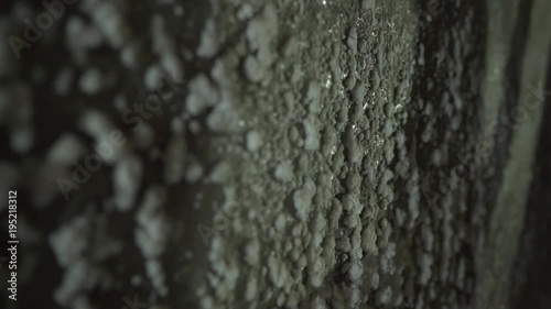 Close up of salt on the salt mine walls
