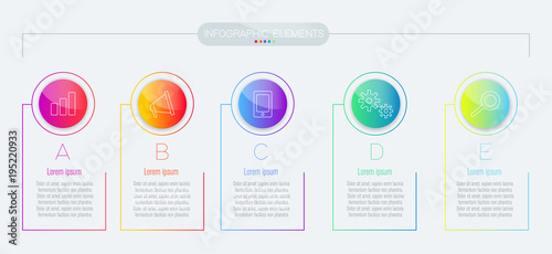 business infographic template with 5 options