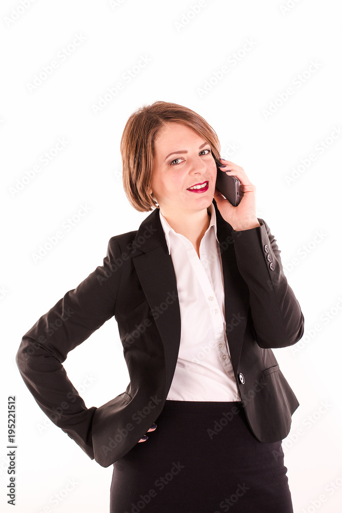 Middle aged business woman talking on mobile phone Middle aged business woman talking on mobile phone