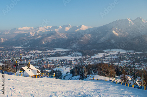 view of the ski resort of Zakopane from Mount Szymoszkowa