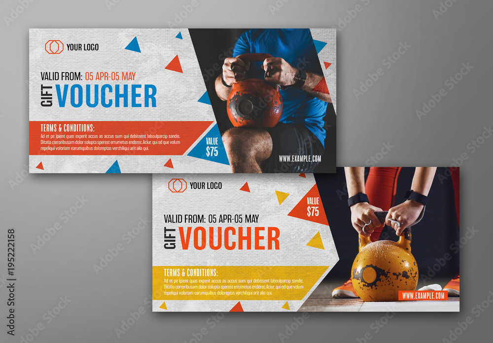 Gym Voucher Layout 3 Stock Template Adobe Stock