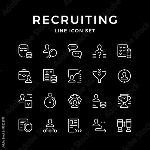 Set line icons of recruiting
