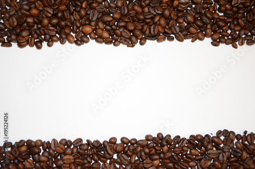 Background of brown coffee on white.