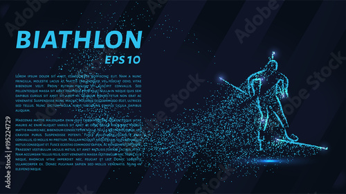 The biathlon is made up of particles. The biathlon consists of circles and points. Vector illustration