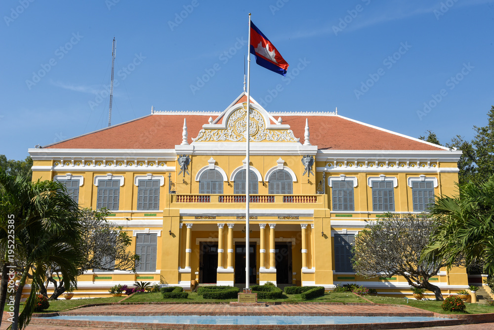 Fench colonial governor mansion in Battambang, Cambodia