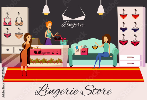 Underwear Store Flat Background