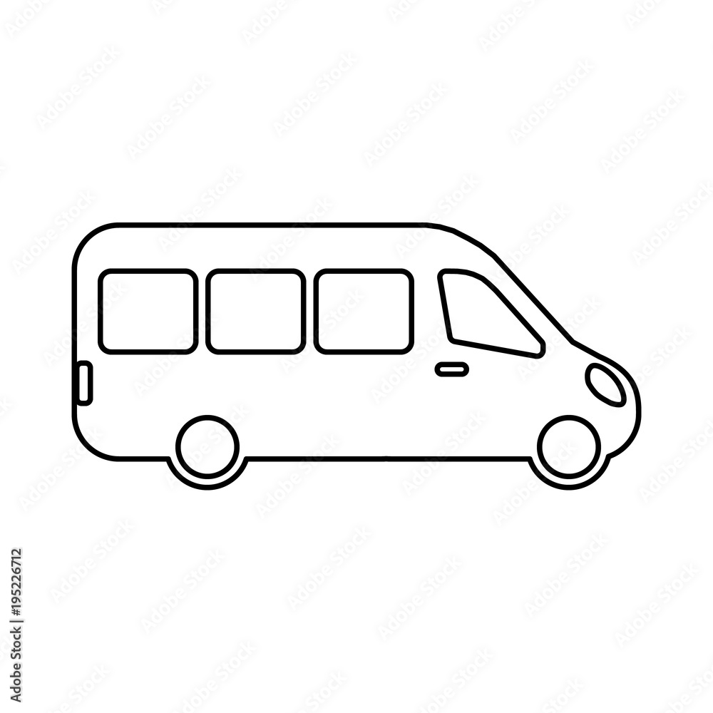 Modern minibus icon vector