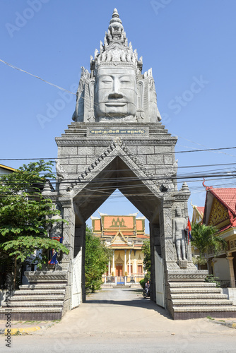 The entrance to Wat Sangker in Battambang on Cambodia photo