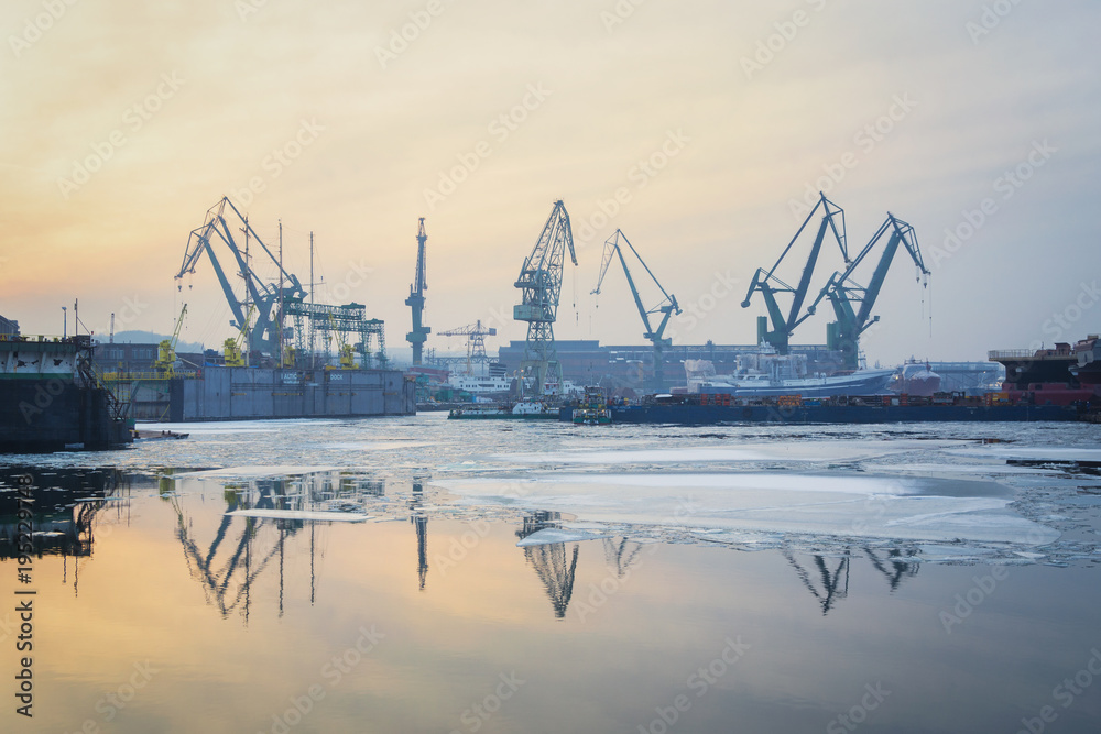 Shipyard at Dusk