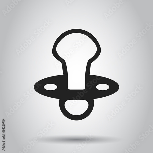 Baby pacifier icon. Child toy nipple vector illustration.