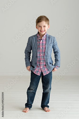 Fashionable boy standing