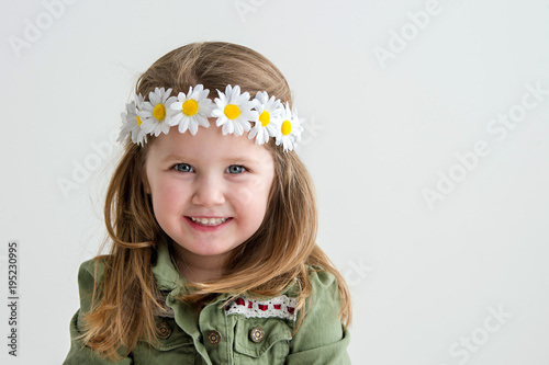 Girl with daisy headband