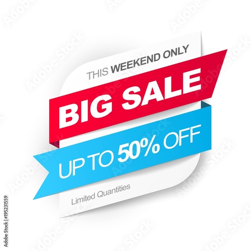 Big Sale. Save up to 50% off. Vector Illustration.