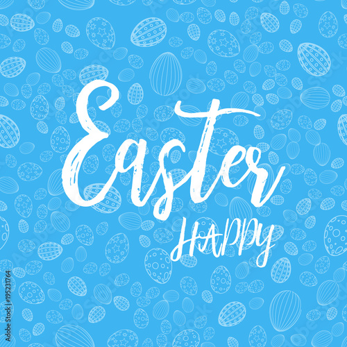 Happy Easter card with eggs. Vector background.