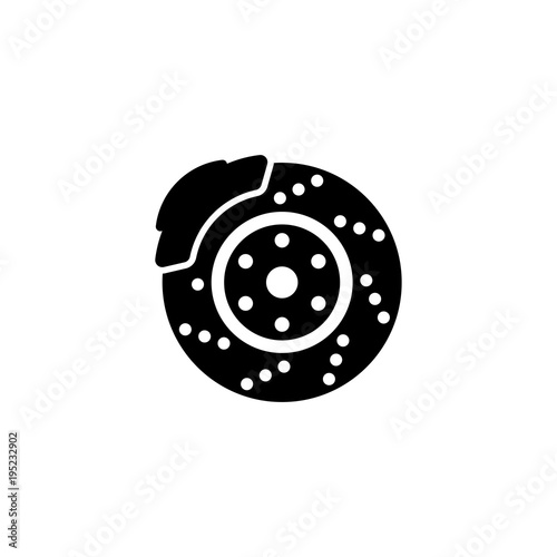 Auto Disk Brake vector icon. Simple flat symbol on white background