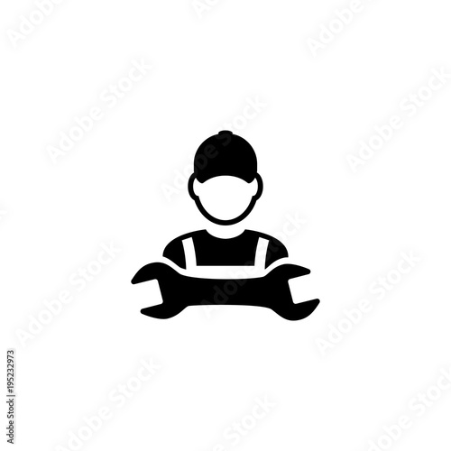 Mechanic vector icon. Simple flat symbol on white background