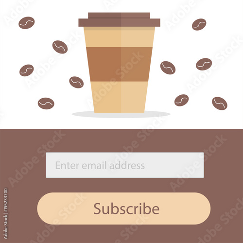 Template for subscribe to a newsletter - Coffee Modern creative concept