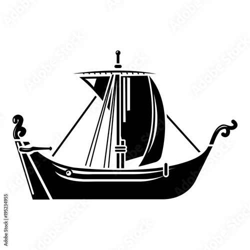Pirate ship icon, simple style