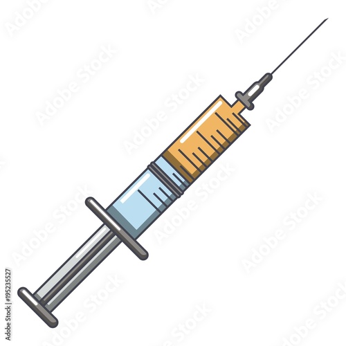 Empty syringe icon, cartoon style
