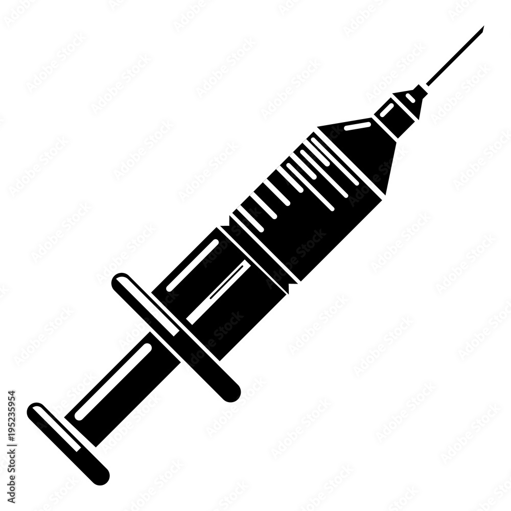 Full syringe icon, simple style Full syringe icon, simple style