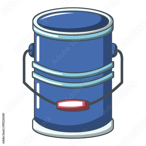 Cylinder bucket icon, cartoon style