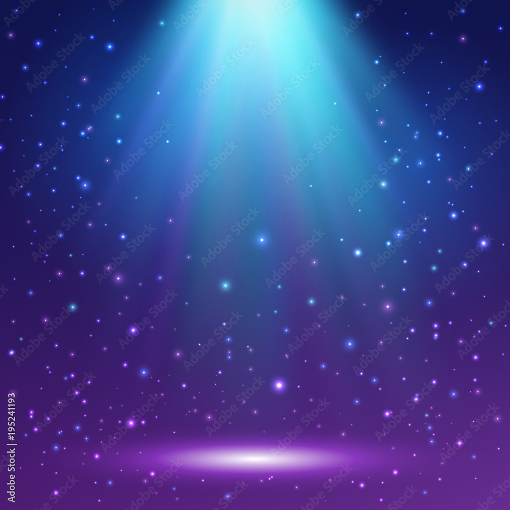 Magic light background. Shining background. Vector illustration