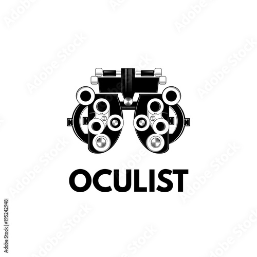 Optical medical device. Optometry eyesight measurement device. Vector illustration.