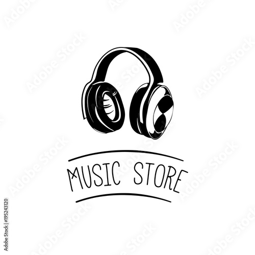 Music Headset Logo Design Template, Element Design. Music store. Vector  illustration. Stock-Vektorgrafik | Adobe Stock