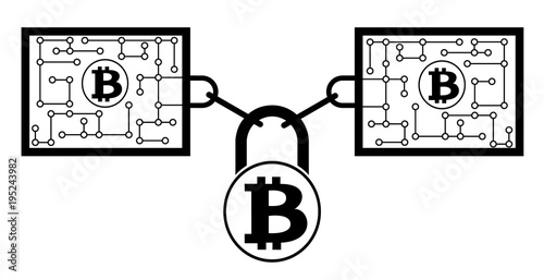 bitcoin block chain technology icon,vector disign,disign concept on a white background