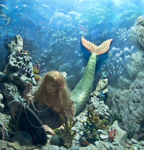 mermaid with mirror photo