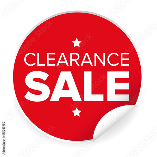 Clearance sale label red sticker photo