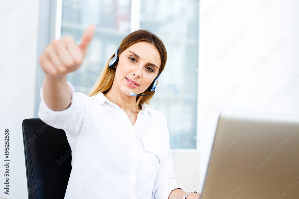 Thums up by spokeswoman at call center Thums up by spokeswoman at call center