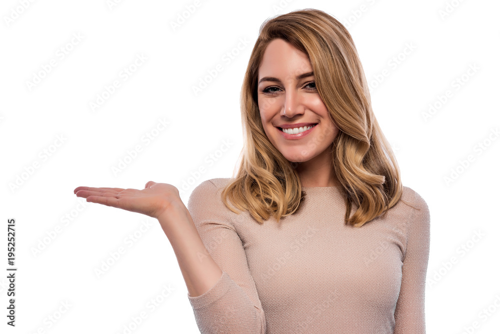 Attractive blond young woman. Portrait of a beautiful woman on a white background. Attractive blond young woman. Portrait of a beautiful woman on a white background.