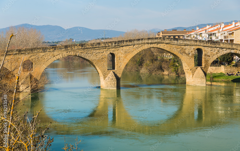 Historic bridge in Puente la Reina, Spain
