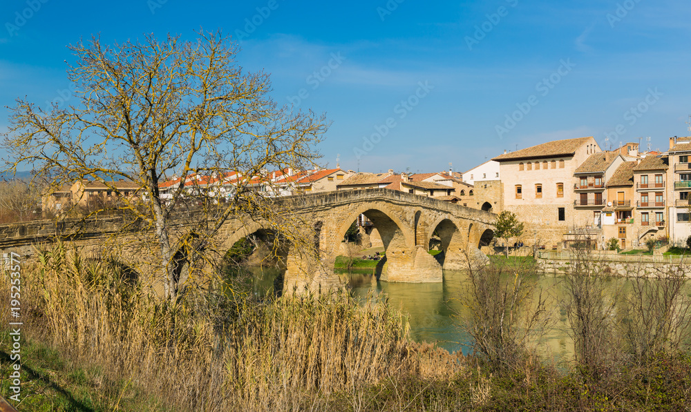 Historic bridge in Puente la Reina, Spain