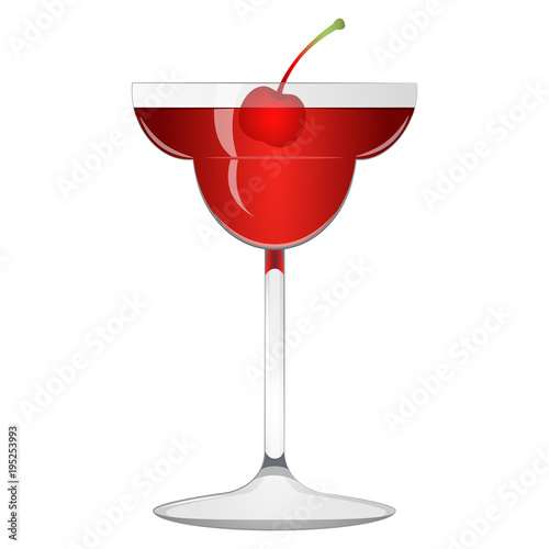 Red cocktail with a cherry
