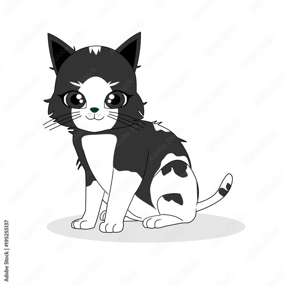 Anime Black And White Cat anime-black-and-white-cat