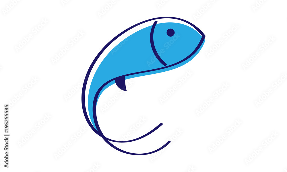 Fototapeta premium Ein Fisch Logo mit verschiedenen Farbtönen