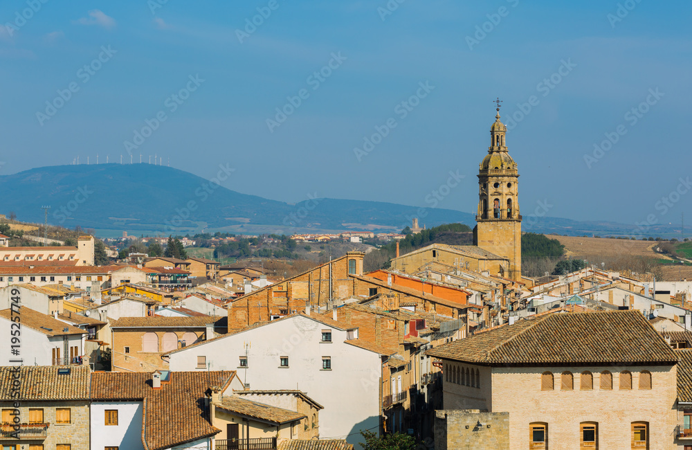 Views to the town of Puente la Reina, Spain