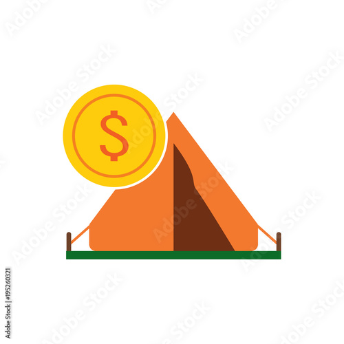 Coin Camping Logo Icon Design