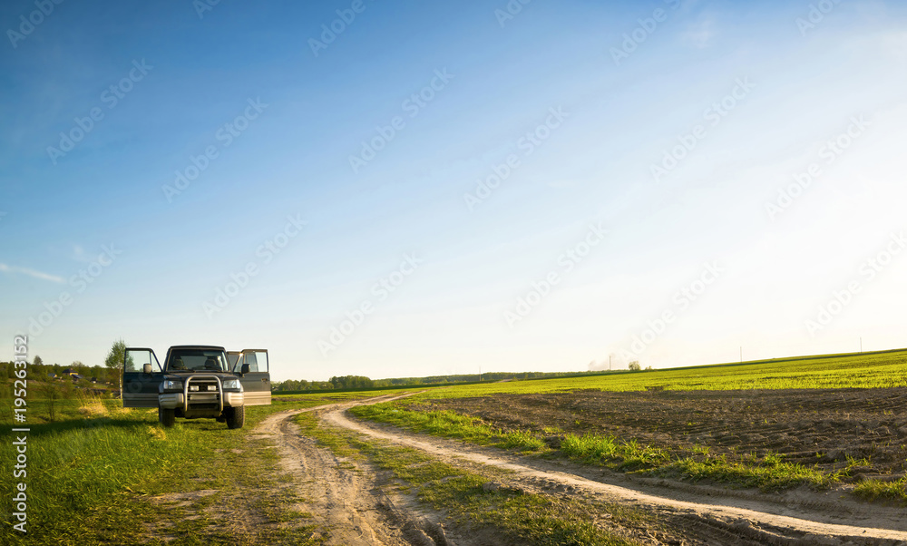 suv at field stopover