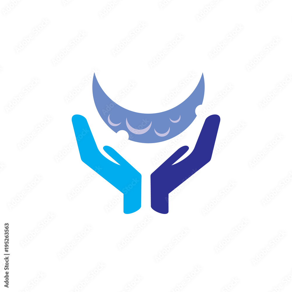 Fototapeta premium Moon Care Logo Icon Design