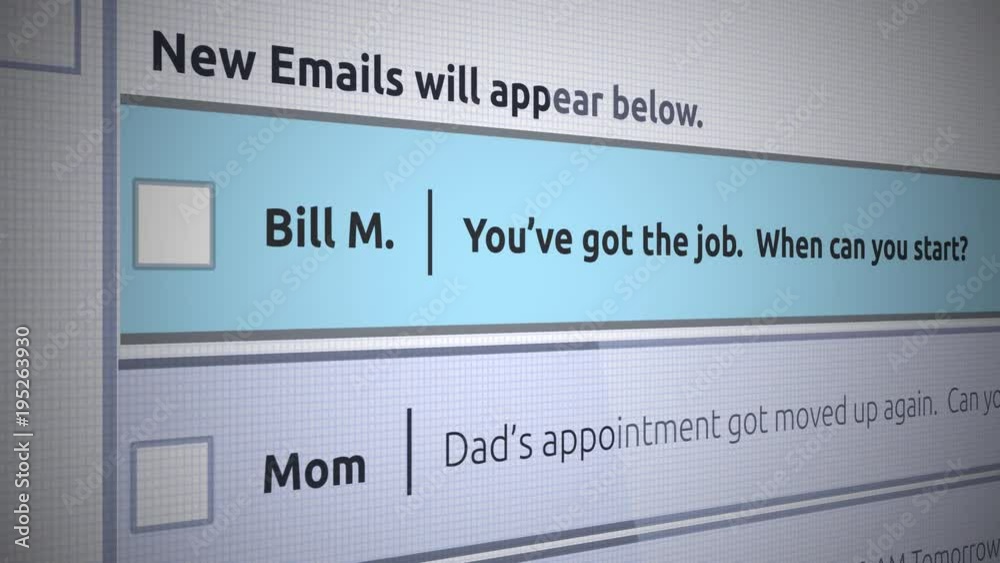 Generic Email New Inbox Message - You've got the job Generic Email New Inbox Message - You've got the job