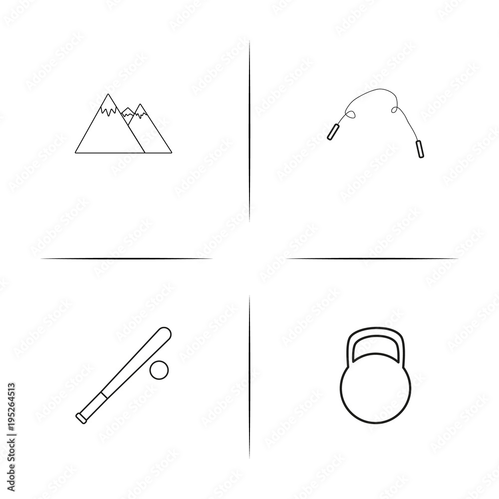 Sport Fitness And Recreation simple linear icon set.Simple outline icons Sport Fitness And Recreation simple linear icon set.Simple outline icons